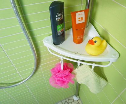 Estantería extensible de rincón para baño