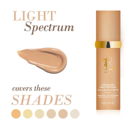 Base Espectral Media 4 en 1 – Impermeable, Larga Duración, SPF50 y Cobertura Total