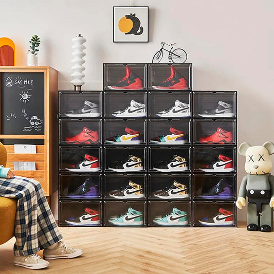 Pack 4 Cajas para Sneaker – Magnéticas, Plegables y Translúcidas (Tallas hasta 46)